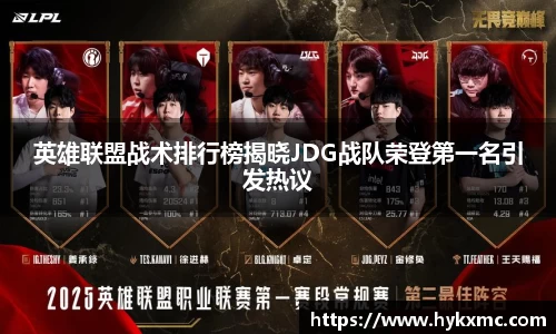 英雄联盟战术排行榜揭晓JDG战队荣登第一名引发热议
